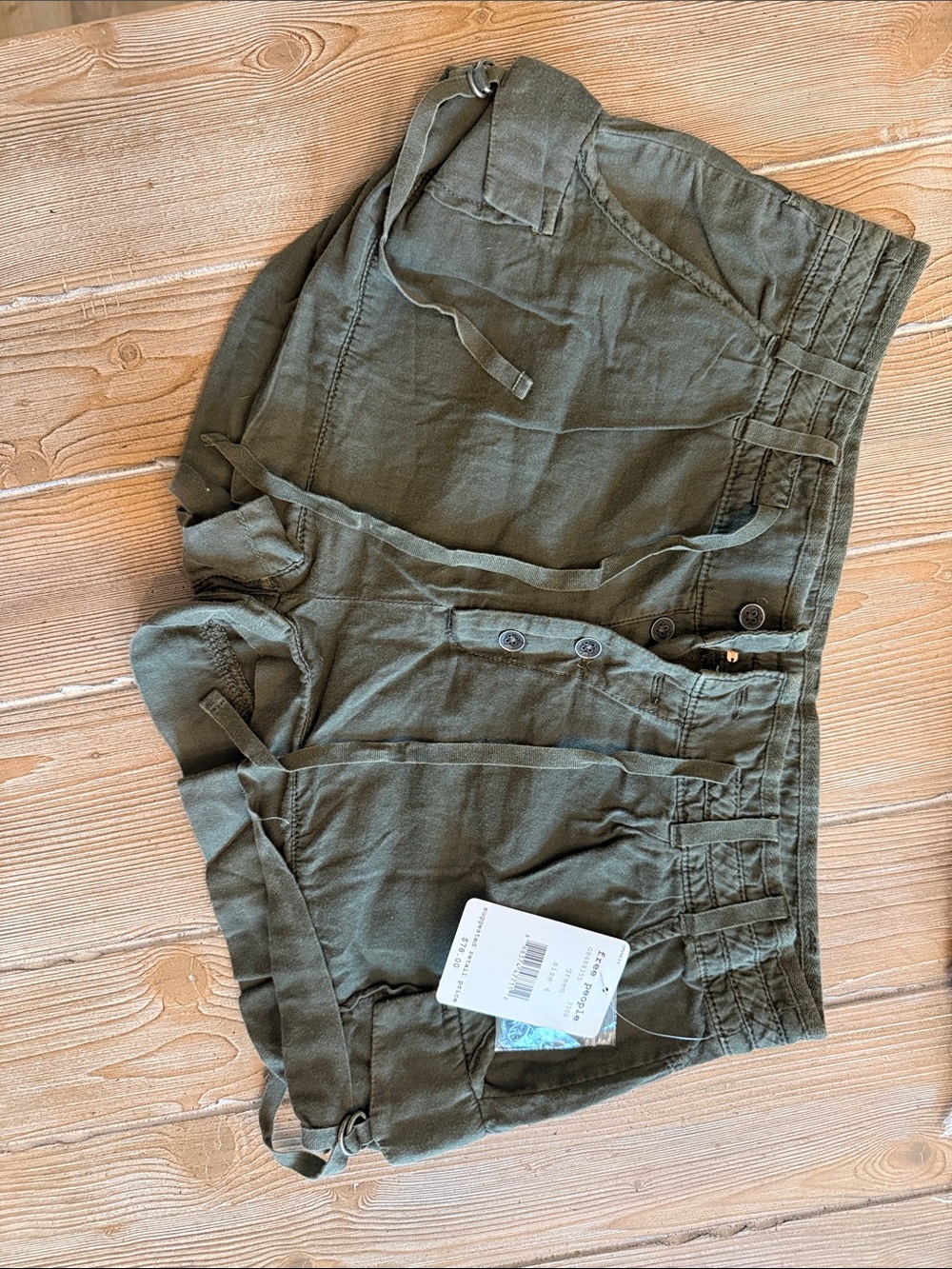 Free People Olive Green Cargo Shorts